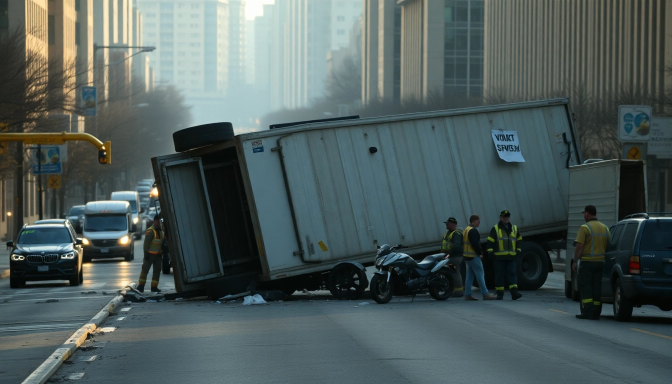 Nationwide Truck Accident Attorneys assisting victims at a major accident scene.